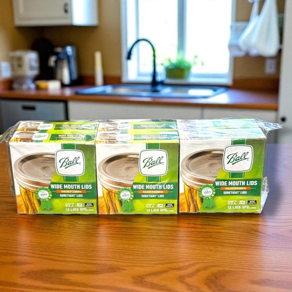 Ball Other - Ball Wide Mouth Mason Jar Canning Lids Lot Of 6 boxes of 12 Lids each‎ New